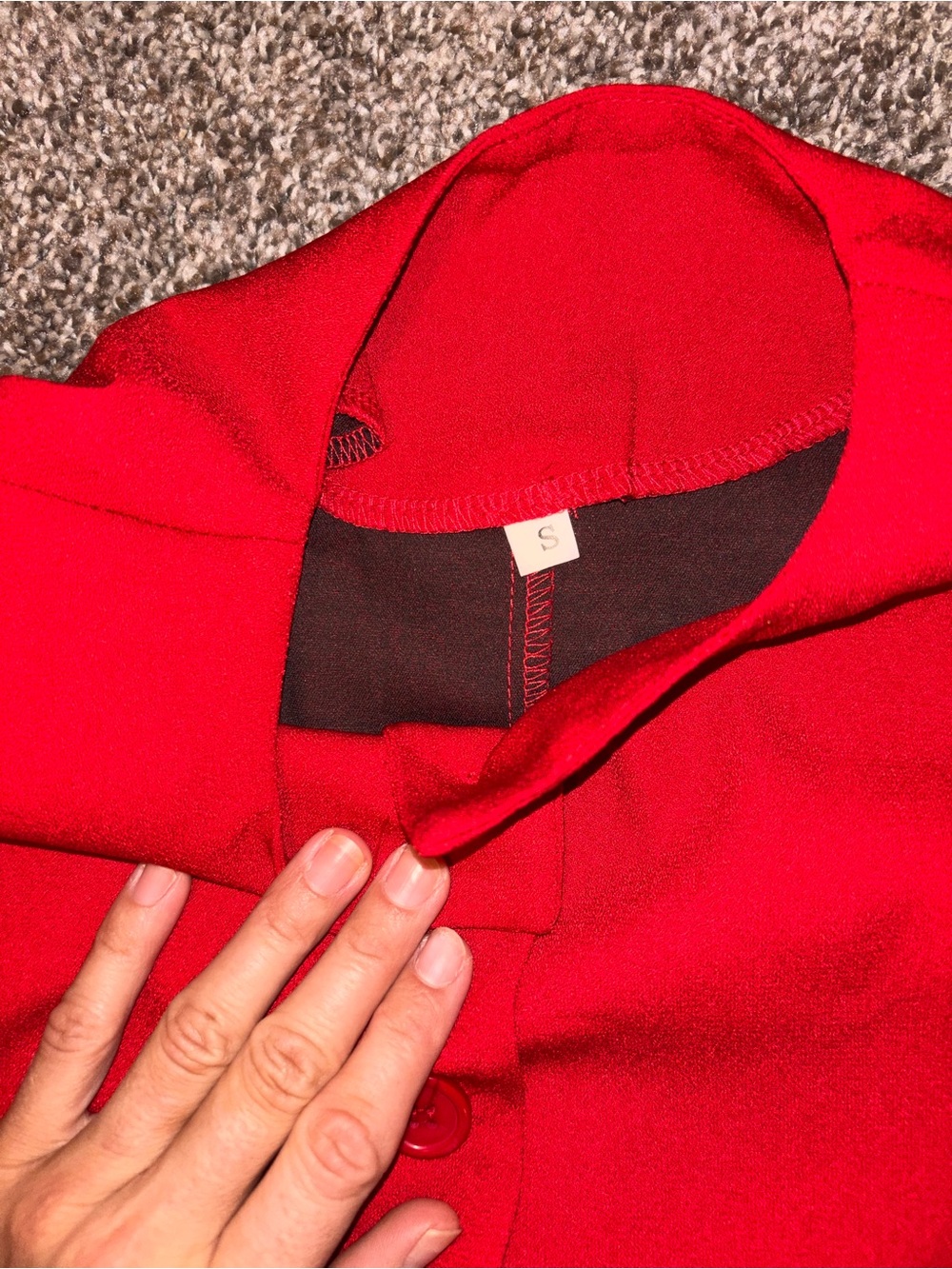 Amazon Essentials Red Cropped Button-Front Vest - Picture 2 of 2
